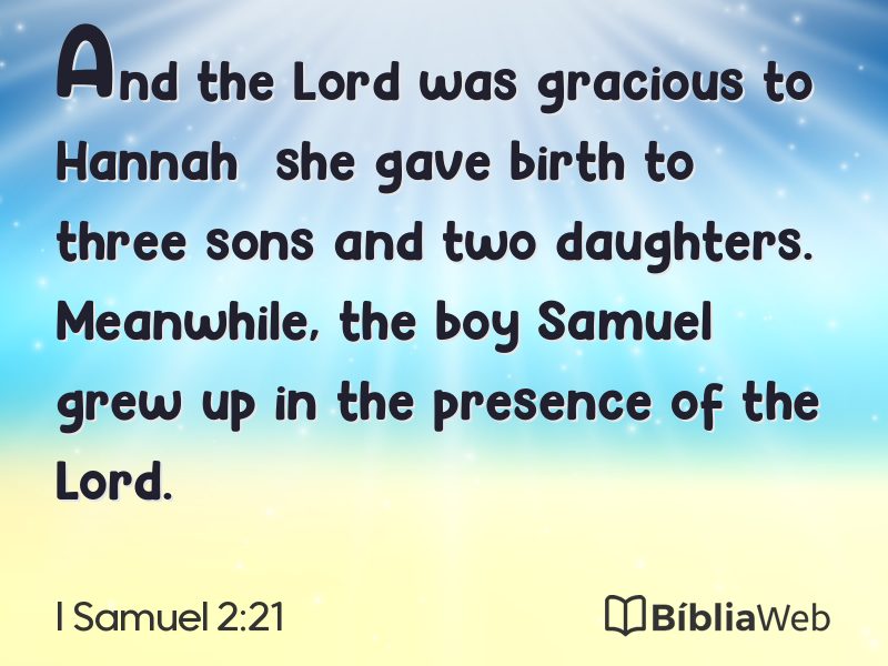 I Samuel 2:21 em imagem para compartilhar