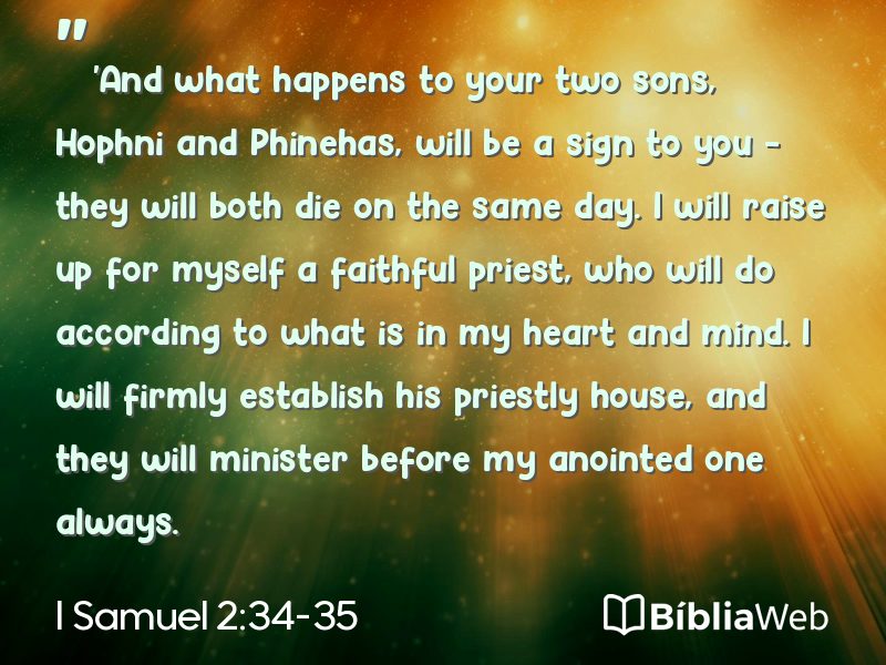 I Samuel 2:34-35 em imagem para compartilhar
