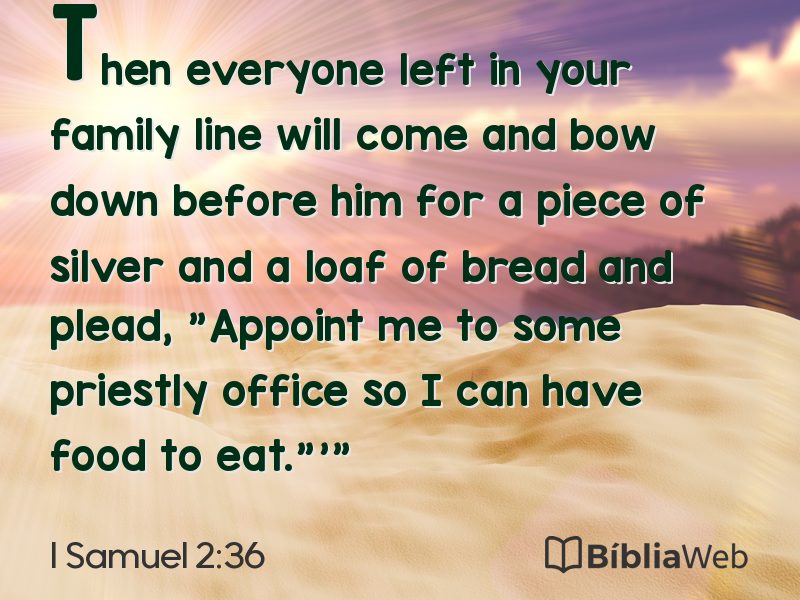 I Samuel 2:36 em imagem para compartilhar