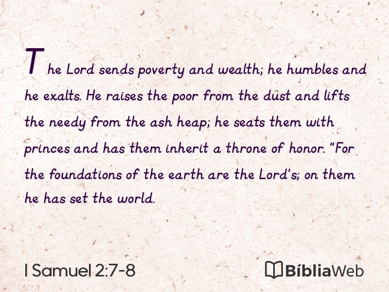 I Samuel 2:7-8 em imagem para compartilhar