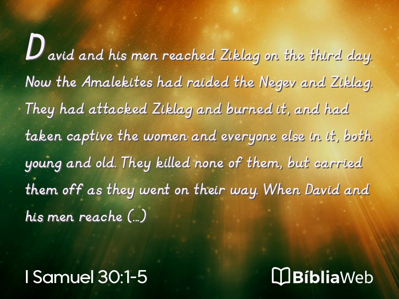 I Samuel 30:1-5 em imagem para compartilhar