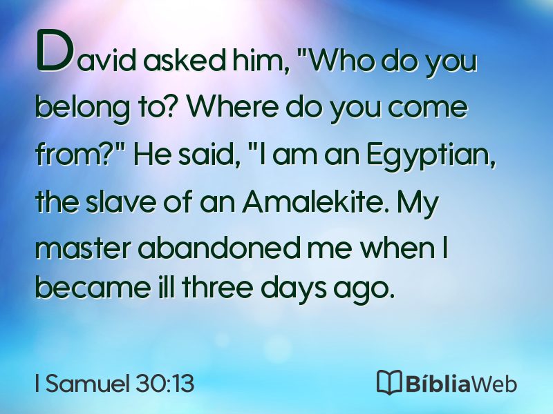 I Samuel 30:13 em imagem para compartilhar