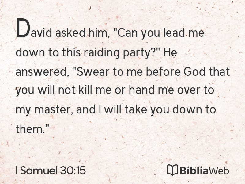 I Samuel 30:15 em imagem para compartilhar