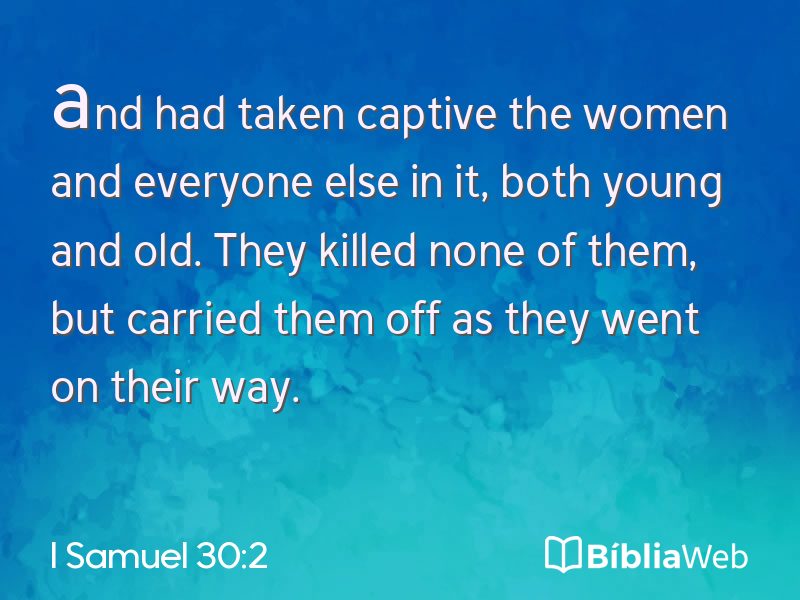 I Samuel 30:2 em imagem para compartilhar