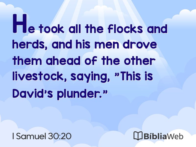 I Samuel 30:20 em imagem para compartilhar