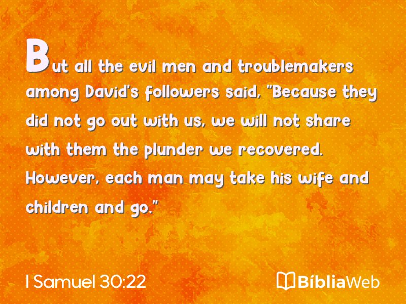 I Samuel 30:22 em imagem para compartilhar