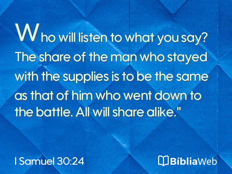 I Samuel 30:24 em imagem para compartilhar