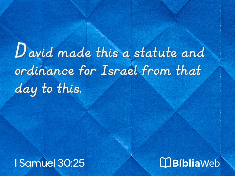 I Samuel 30:25 em imagem para compartilhar