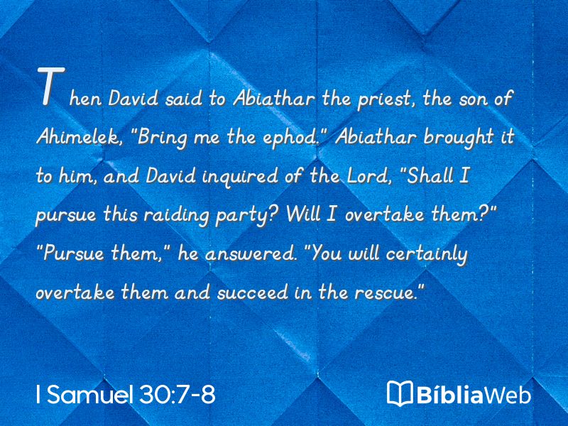 I Samuel 30:7-8 em imagem para compartilhar