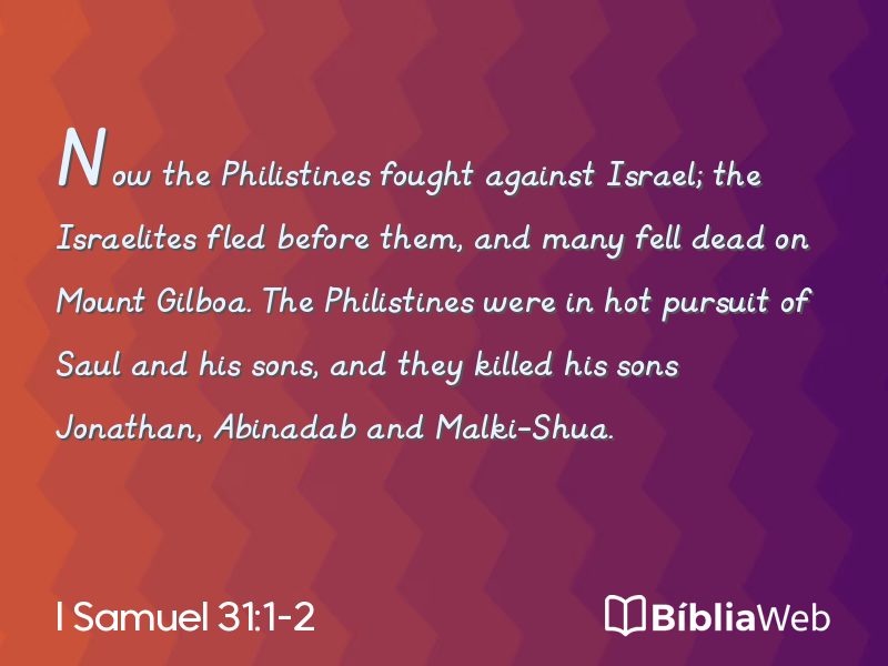 I Samuel 31:1-2 em imagem para compartilhar