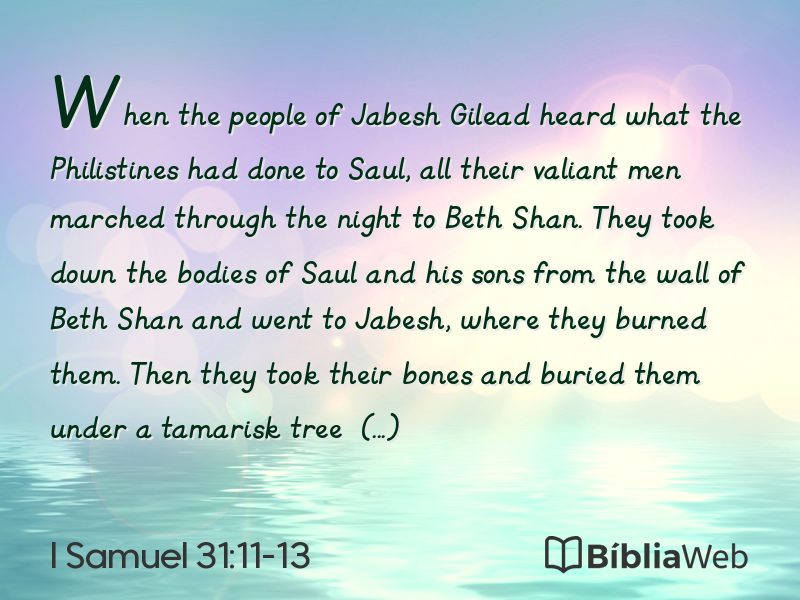 I Samuel 31:11-13 em imagem para compartilhar