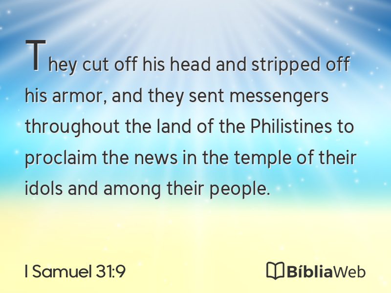I Samuel 31:9 em imagem para compartilhar