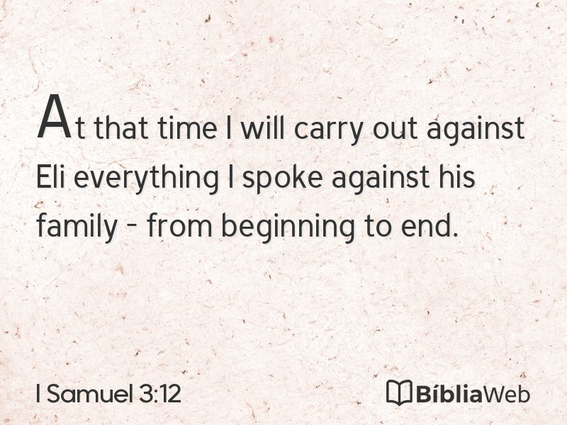 I Samuel 3:12 em imagem para compartilhar