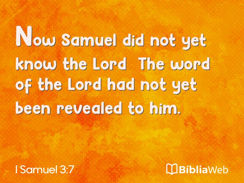 I Samuel 3:7 em imagem para compartilhar