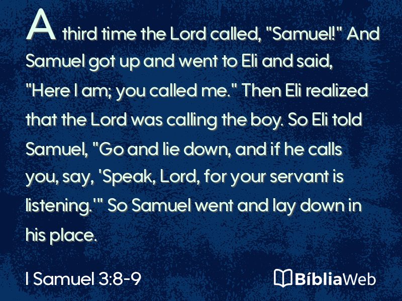 I Samuel 3:8-9 em imagem para compartilhar