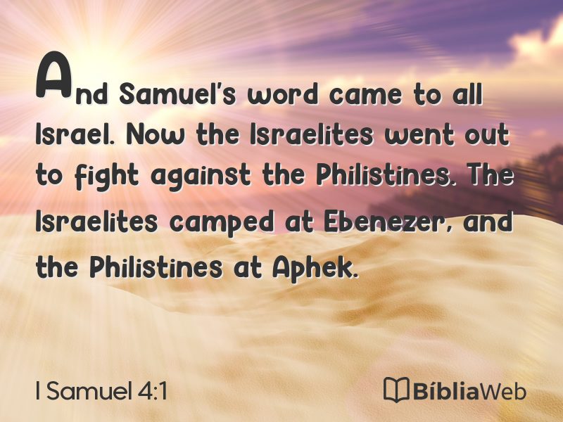 I Samuel 4:1 em imagem para compartilhar