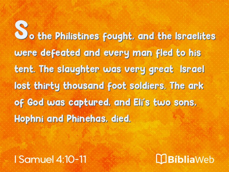 I Samuel 4:10-11 em imagem para compartilhar