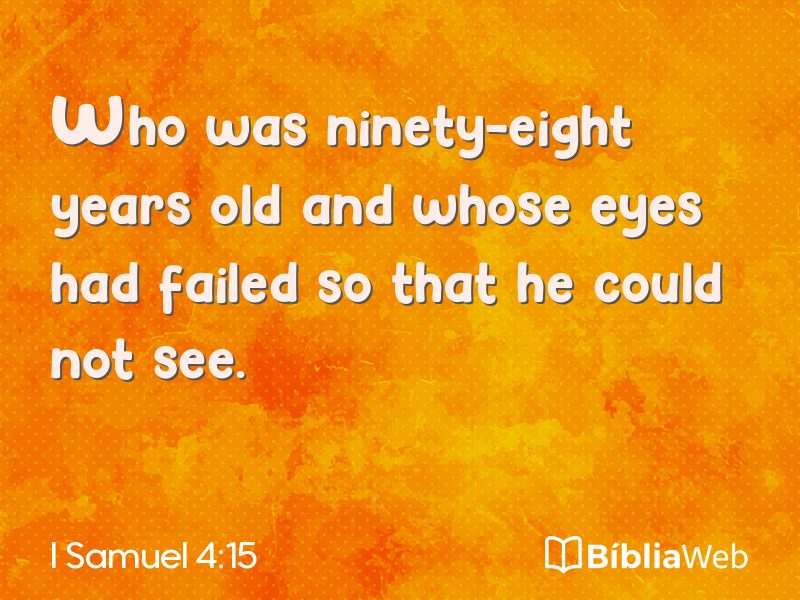 I Samuel 4:15 em imagem para compartilhar