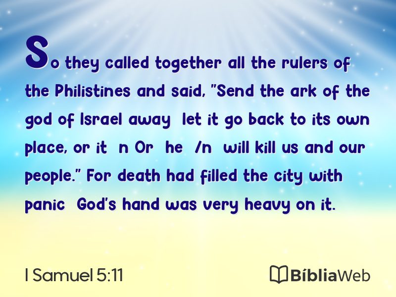 I Samuel 5:11 em imagem para compartilhar
