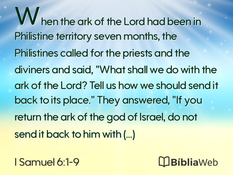 I Samuel 6:1-9 em imagem para compartilhar