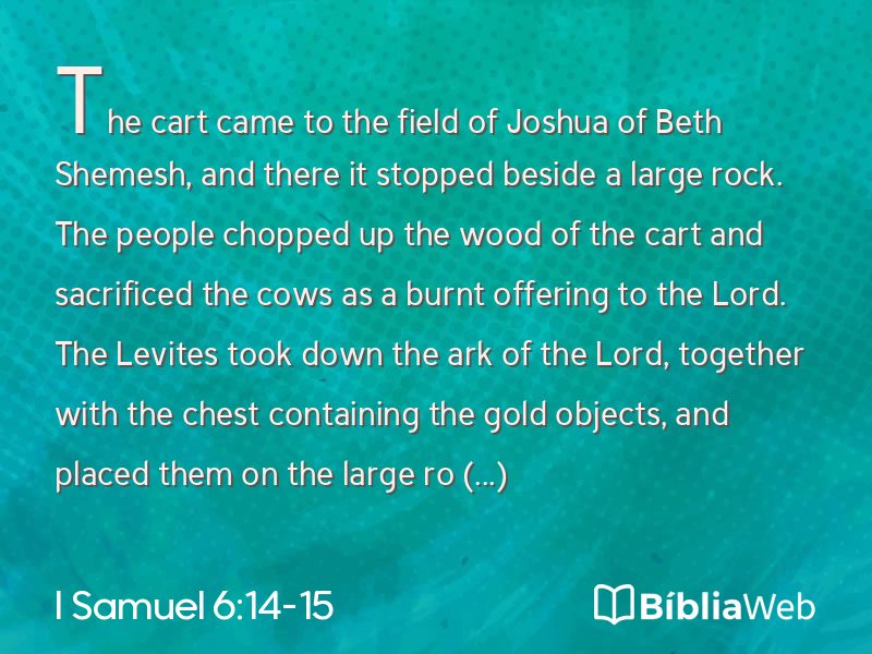 I Samuel 6:14-15 em imagem para compartilhar