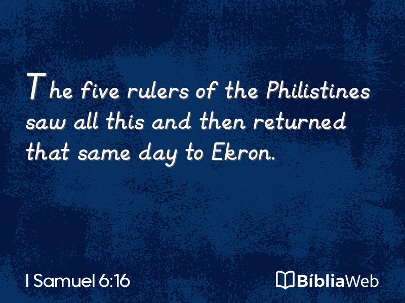 I Samuel 6:16 em imagem para compartilhar