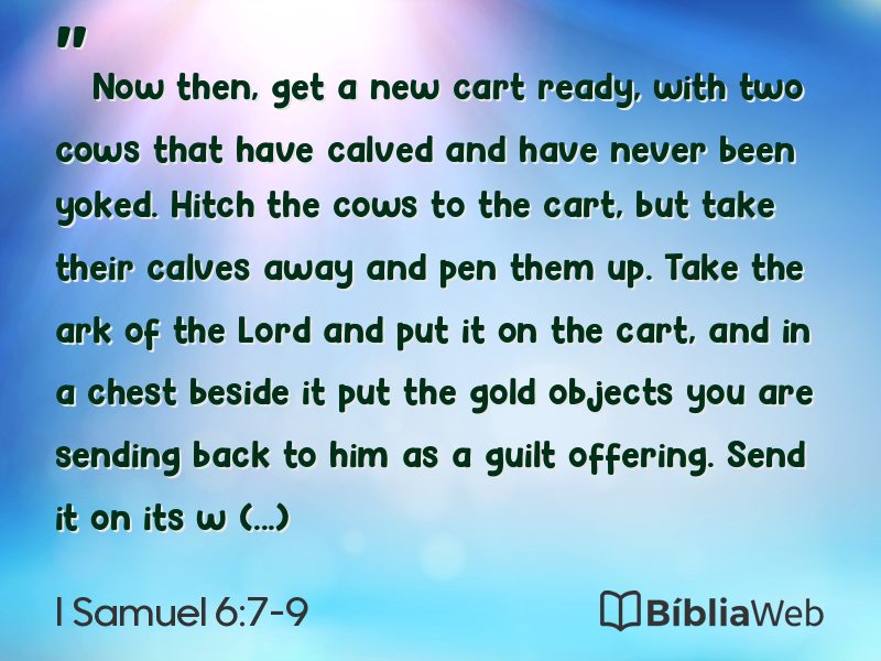 I Samuel 6:7-9 em imagem para compartilhar