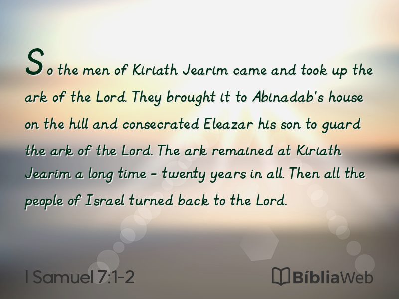 I Samuel 7:1-2 em imagem para compartilhar