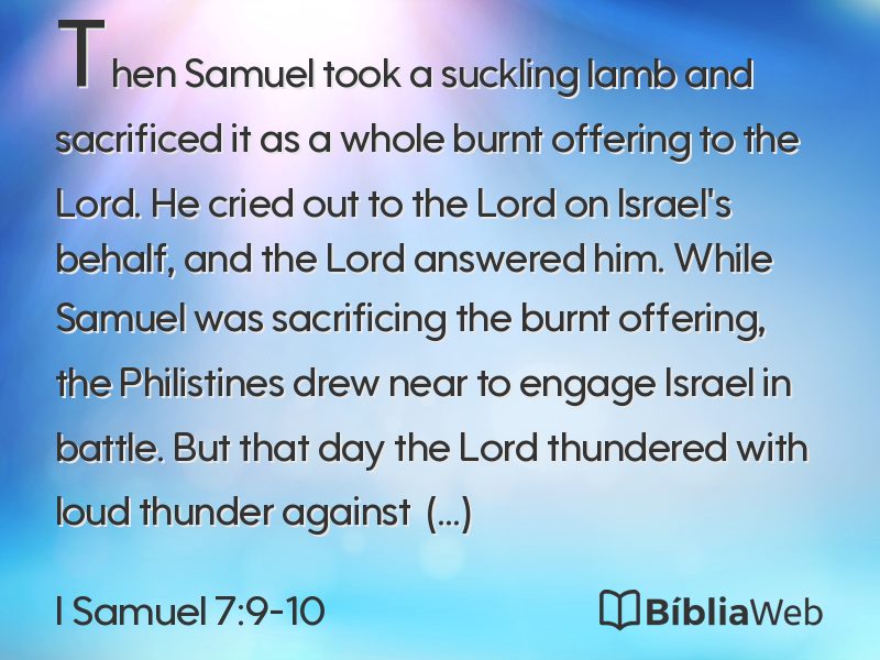 I Samuel 7:9-10 em imagem para compartilhar