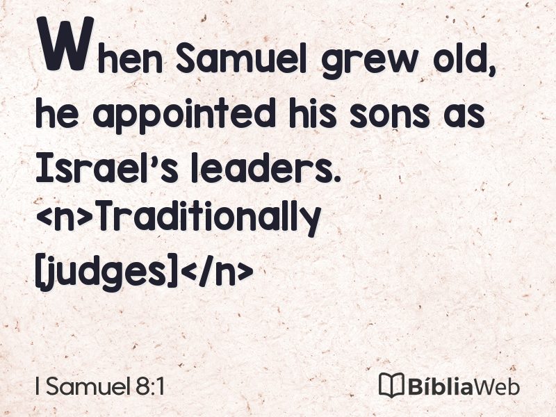I Samuel 8:1 em imagem para compartilhar