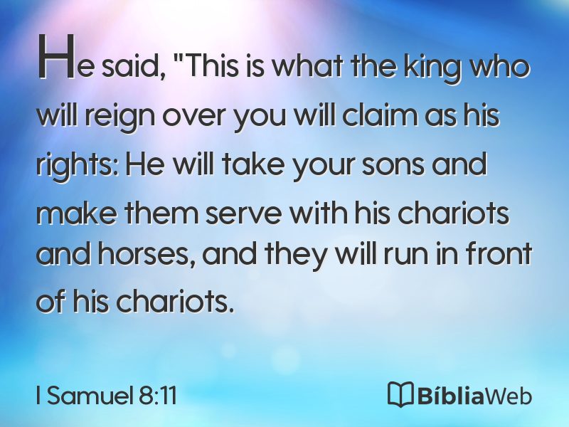 I Samuel 8:11 em imagem para compartilhar