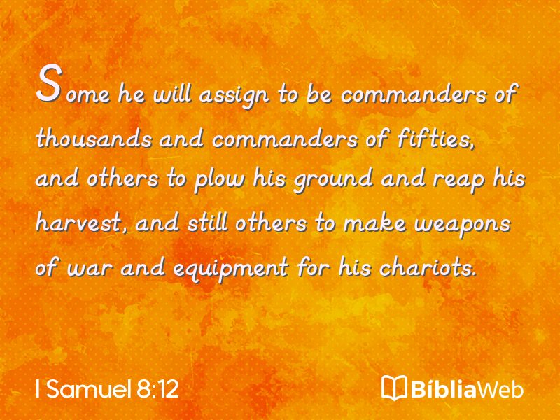 I Samuel 8:12 em imagem para compartilhar