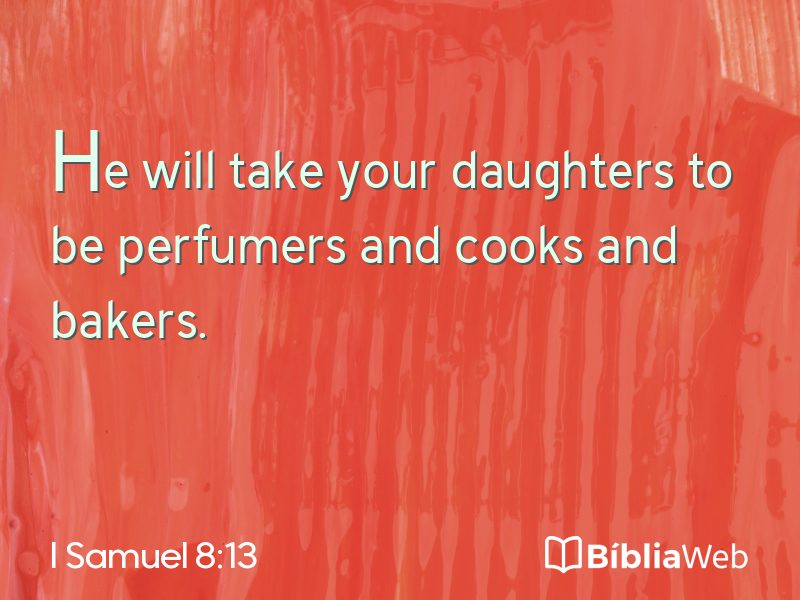 I Samuel 8:13 em imagem para compartilhar