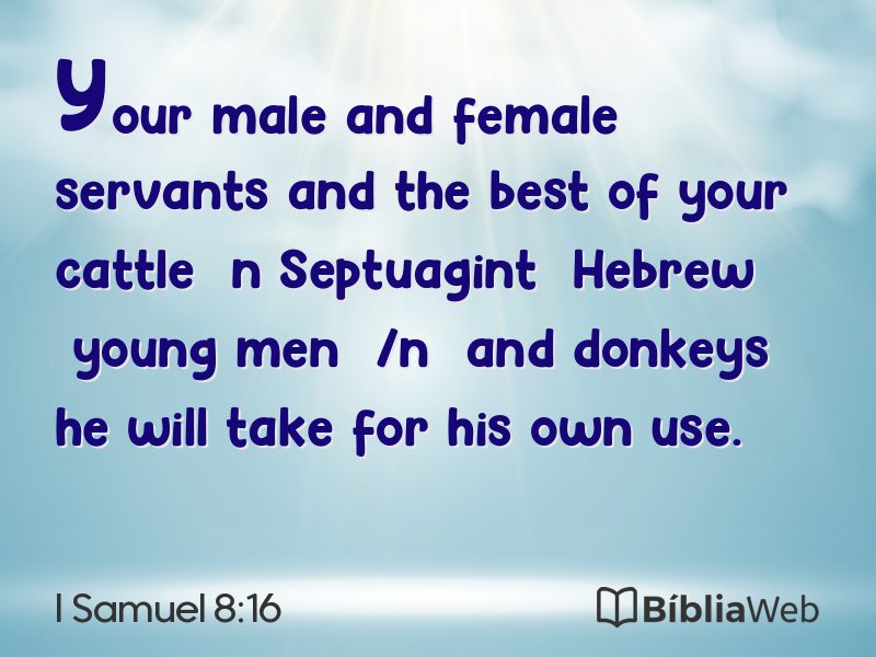 I Samuel 8:16 em imagem para compartilhar