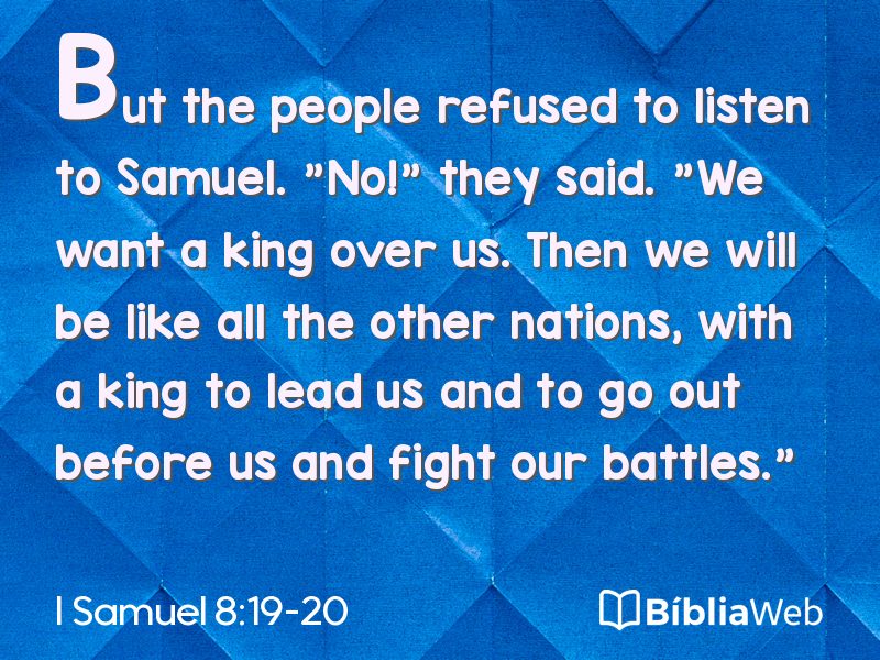 I Samuel 8:19-20 em imagem para compartilhar