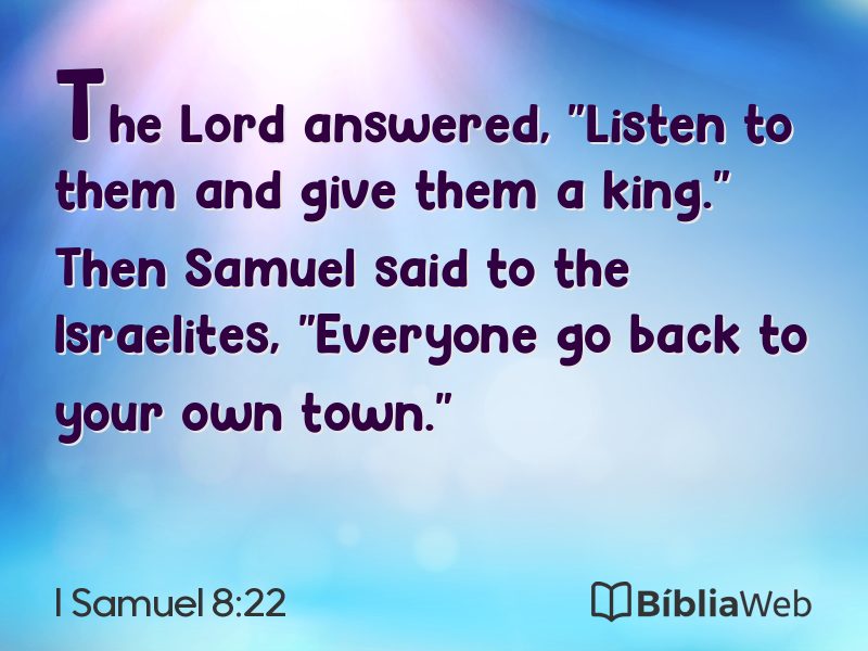 I Samuel 8:22 em imagem para compartilhar
