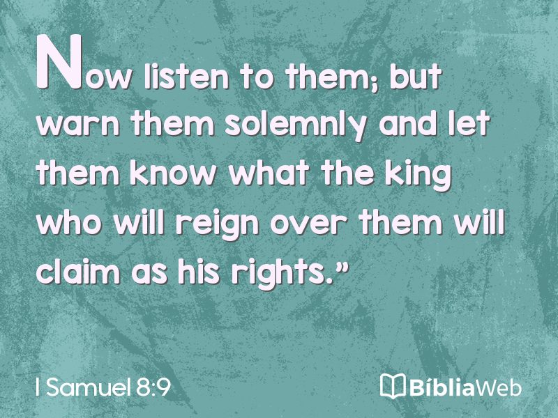 I Samuel 8:9 em imagem para compartilhar