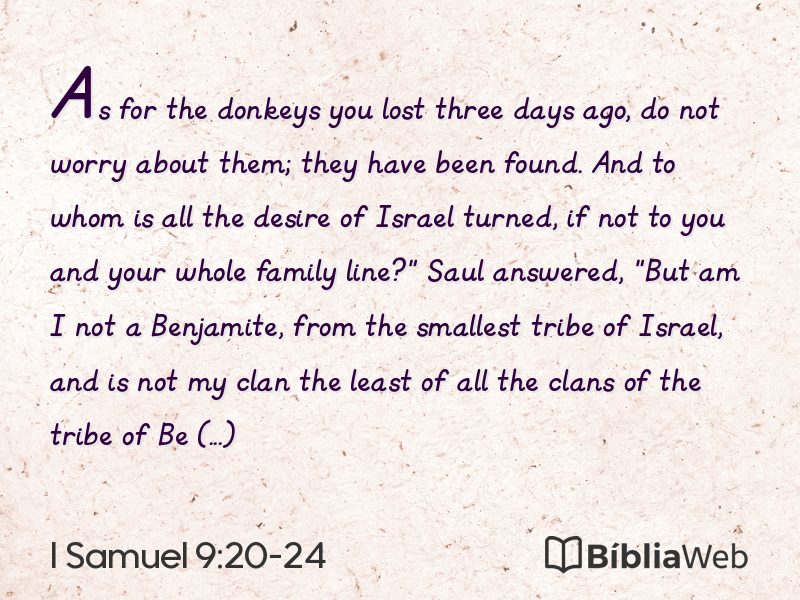 I Samuel 9:20-24 em imagem para compartilhar
