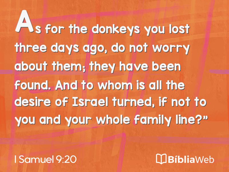 I Samuel 9:20 em imagem para compartilhar