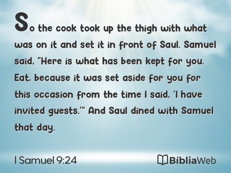 I Samuel 9:24 em imagem para compartilhar