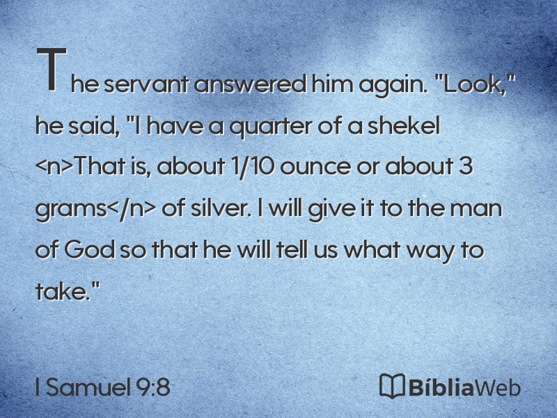 I Samuel 9:8 em imagem para compartilhar