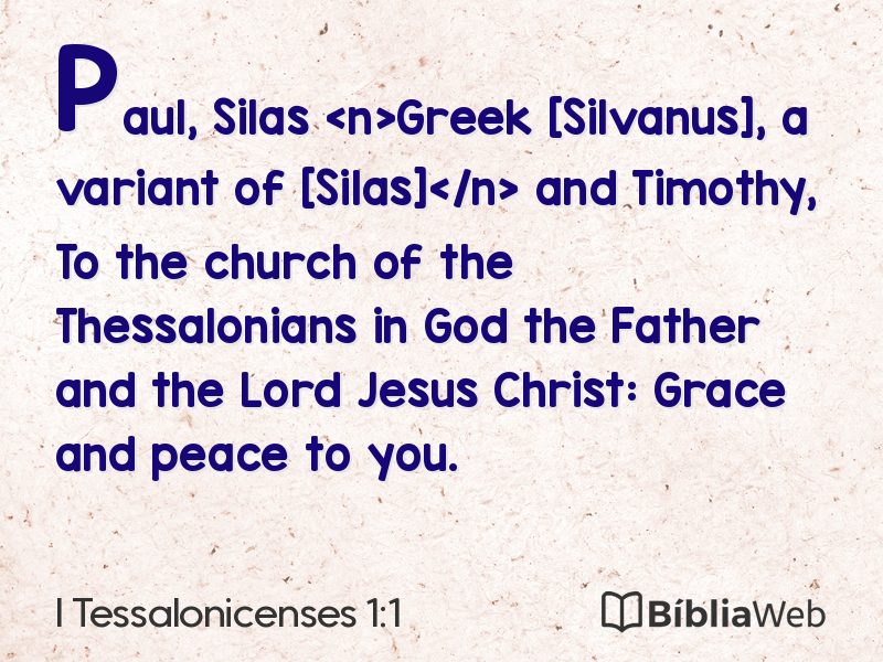 I Tessalonicenses 1:1 em imagem para compartilhar