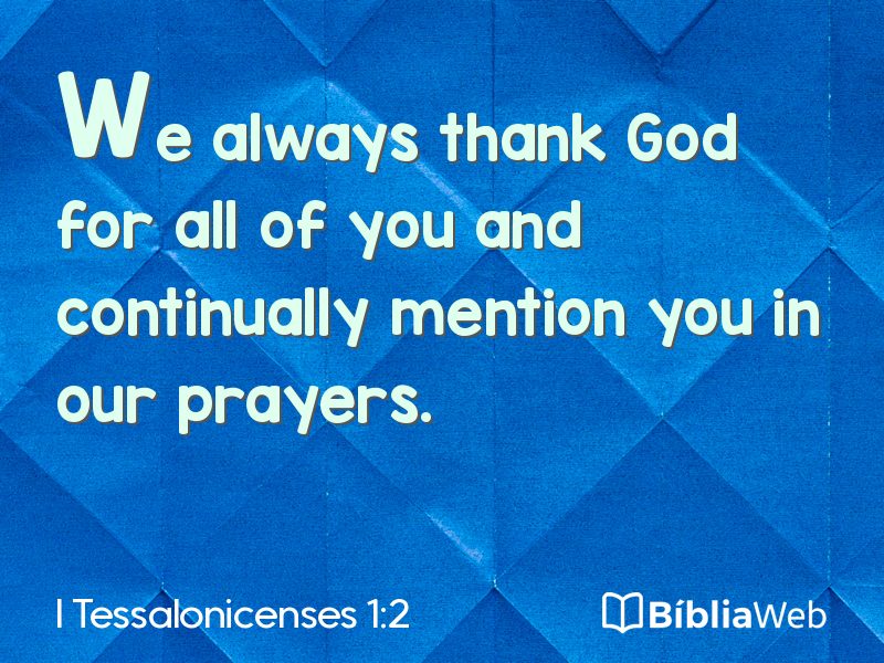 I Tessalonicenses 1:2 em imagem para compartilhar