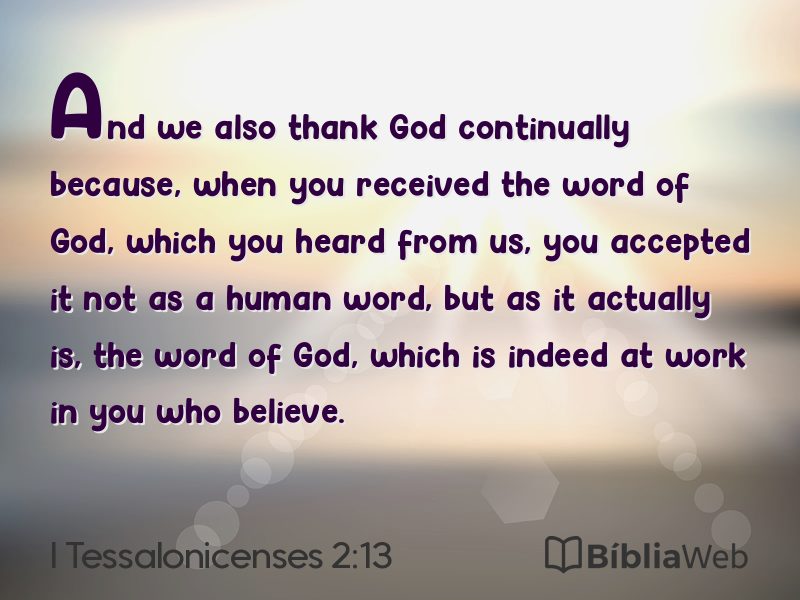 I Tessalonicenses 2:13 em imagem para compartilhar