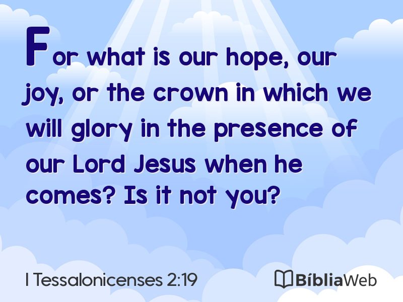 I Tessalonicenses 2:19 em imagem para compartilhar