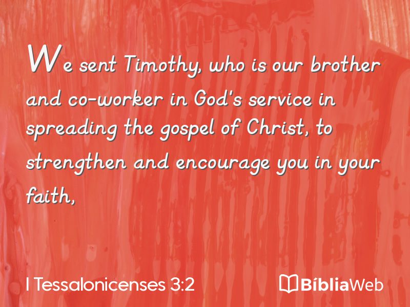 I Tessalonicenses 3:2 em imagem para compartilhar