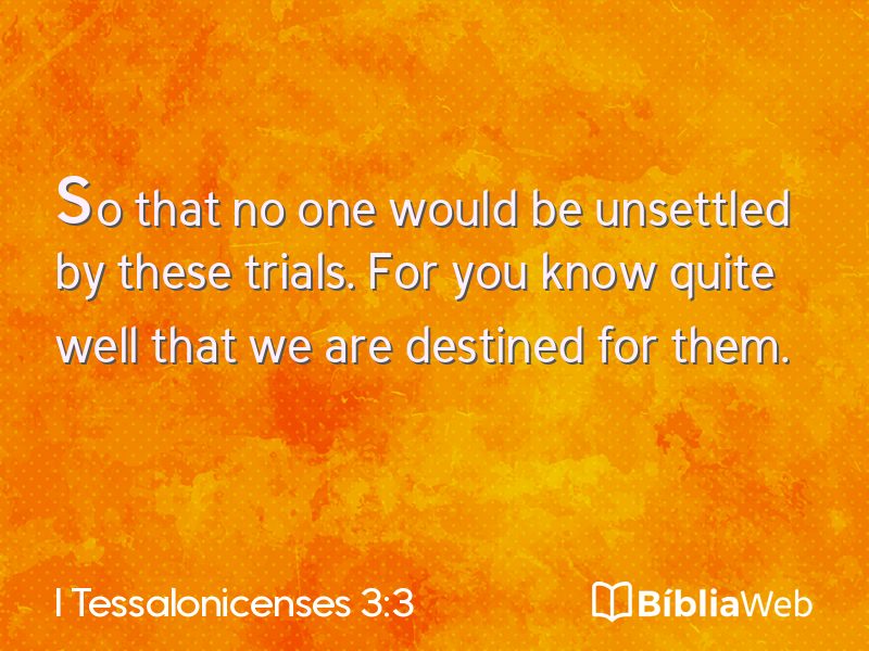 I Tessalonicenses 3:3 em imagem para compartilhar