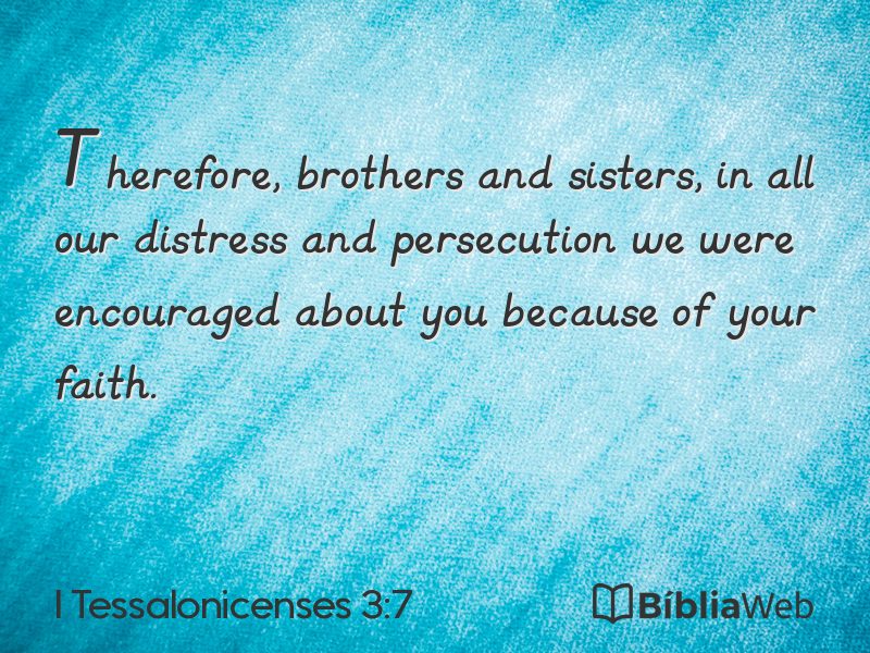 I Tessalonicenses 3:7 em imagem para compartilhar