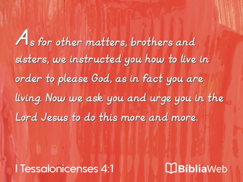 I Tessalonicenses 4:1 em imagem para compartilhar