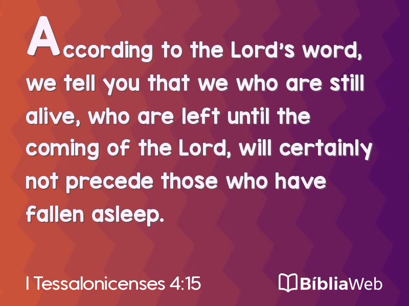 I Tessalonicenses 4:15 em imagem para compartilhar